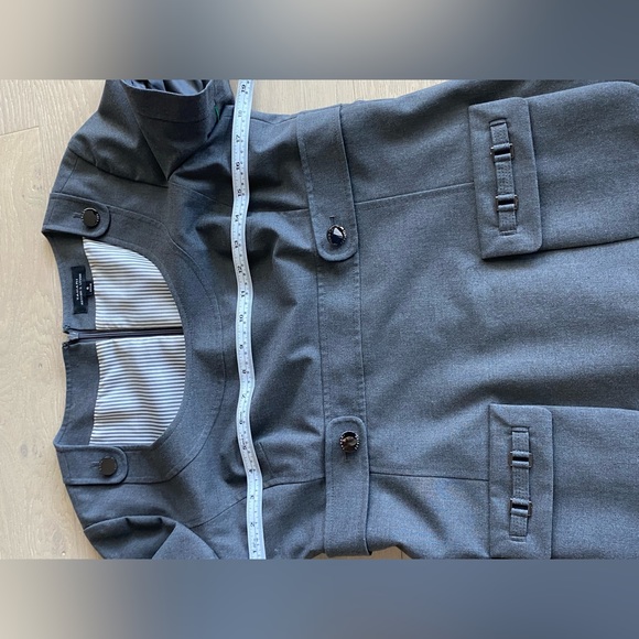 Tahari charcoal grey lined dress - Picture 2 of 7